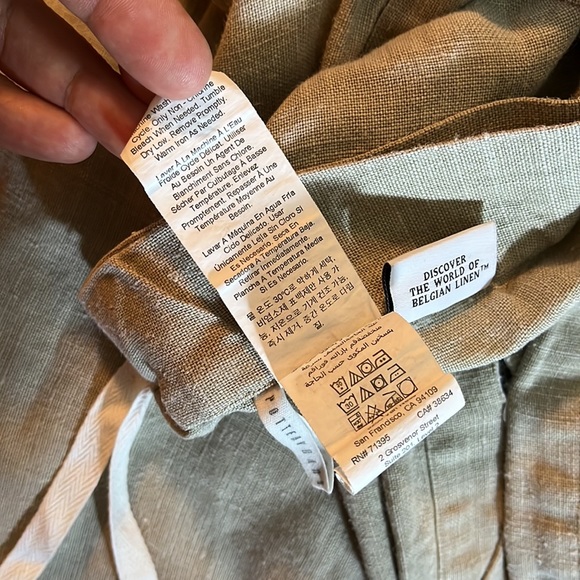 POTTERY BARN Size Queen 100% Belgian Linen Duvet Cover ButtonClose Dark Flax NEW - Picture 12 of 16